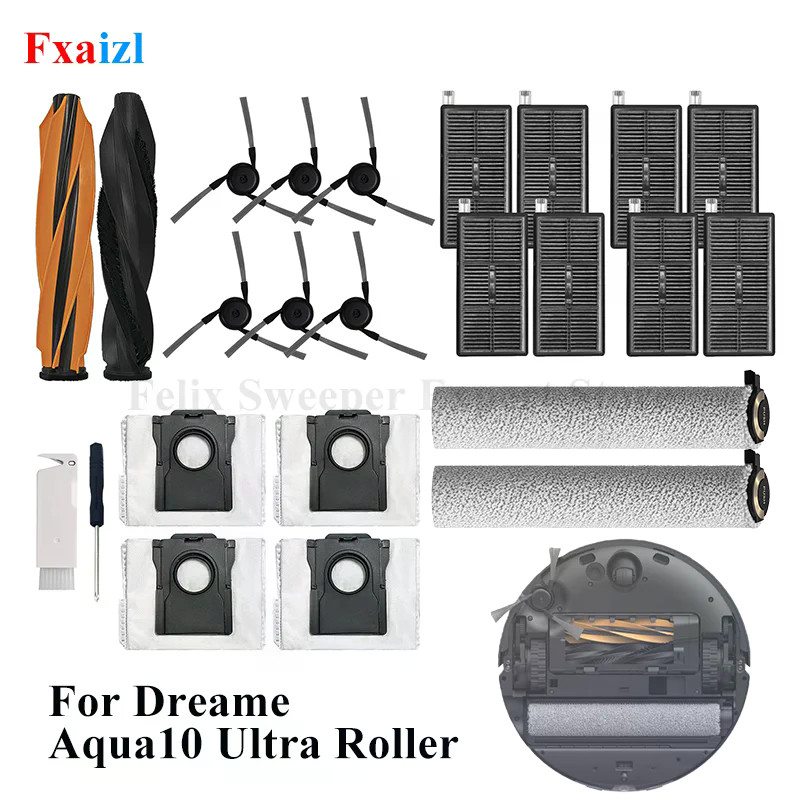 Dreame Aqua10 Roller / Aqua 10 Ultra Roller Complete / Máy hút bụi RLH31CE Bàn chải chính Túi lọc HEPA