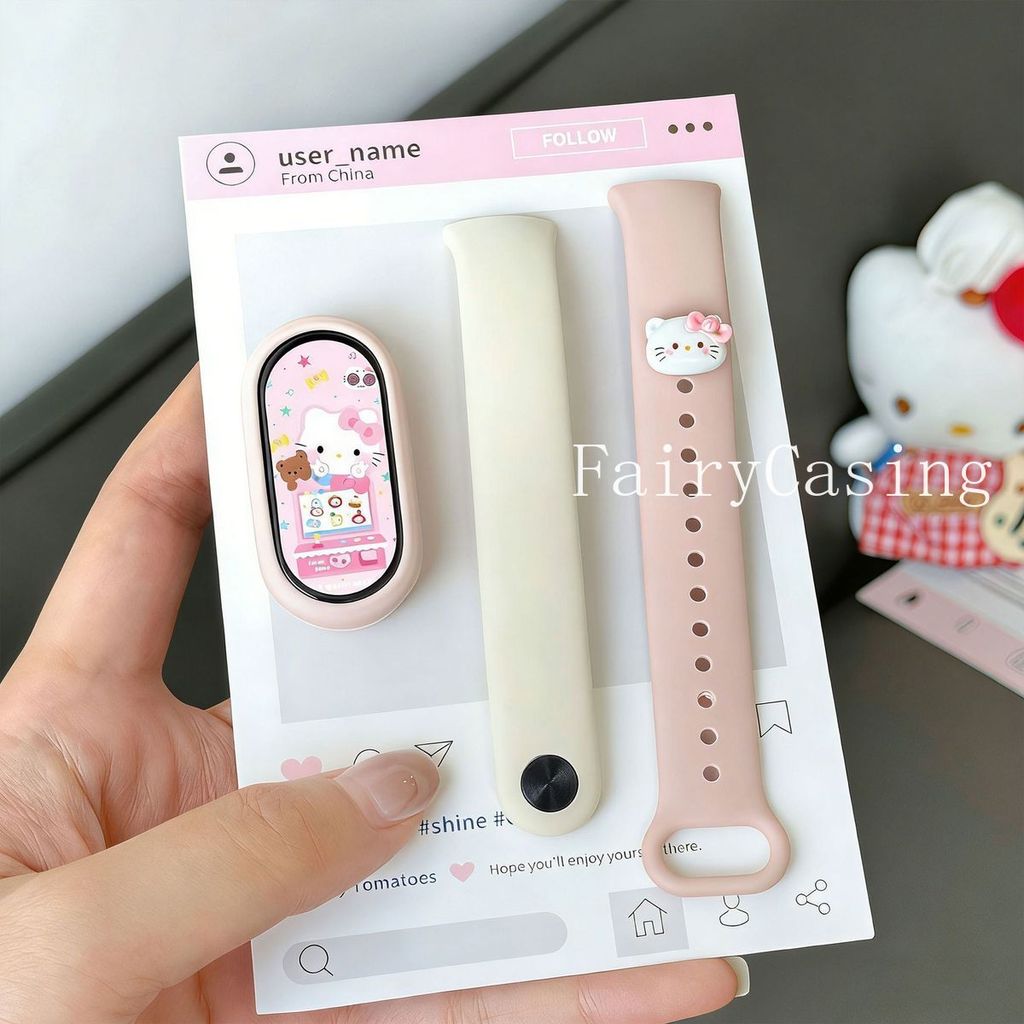 Dây đeo silicon mềm cho Xiaomi Mi Band 10 9 8 Nfc Vòng đeo tay cao su thể thao Vòng đeo tay Correa Phụ kiện dễ thương Khóa