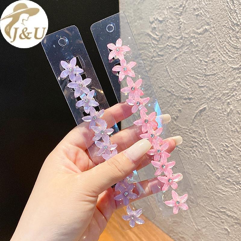 JU 10 Chiếc Kẹp Tóc Hoa Nhỏ Cho Trẻ Em Gái, Bộ Phù Hợp Với Mũ Đội Đầu Dễ Thương