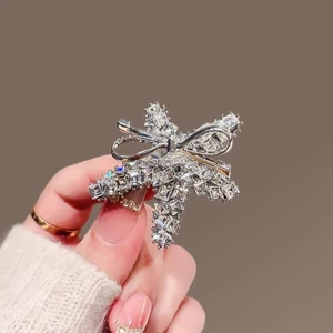 Kẹp Tóc Mauropoli Cao Cấp Với Nơ Sao Biển Đầy Kim Cương, Style Thời Trang Mới