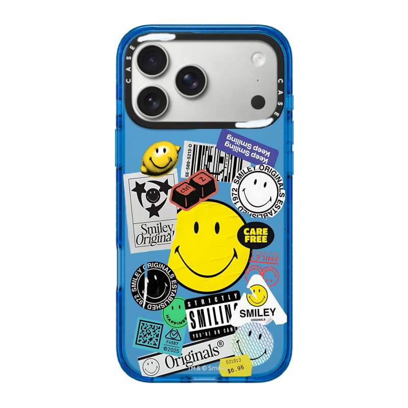CASECASE X Smiley Sticker Case Black / Sky Blue / Pink Fizz Candy Collection Màu sắc rõ ràng cứng hút từ tính Vỏ tác động cho Apple IPhone 13 14 15 16 17Pro Max Plus Có hộp