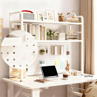 Kệ Tổ Chức Bàn Làm Việc 2 Trong 1 Có Tấm Gắn Móc, Kệ Sách 2 Tầng & Kệ Lưu Trữ Cho Bàn Học Tiết Kiệm Không Gian  Kệ