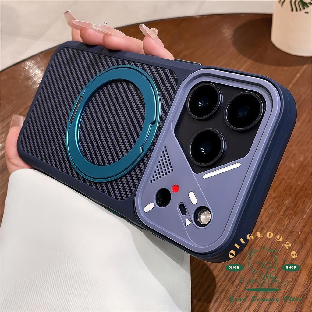 【 Ốp lưng iPhone17 】 Cảm giác da bằng sợi carbon 360 khung từ tính Vỏ điện thoại iphone17 Pro Max 16 15 14 13 12 cho vỏ iPhone Vỏ mềm silicon TPU chống sốc