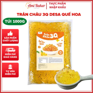 Trân Châu 3Q Desa Vị Quế Hoa Túi 1KG, Topping Dai Giòn Thanh Mát Chuẩn Vị Cho Đồ Uống
