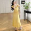 Váy bà bầu thời trang mùa hè, dáng rộng tay ngắn, mềm mại và đàn hồi cao