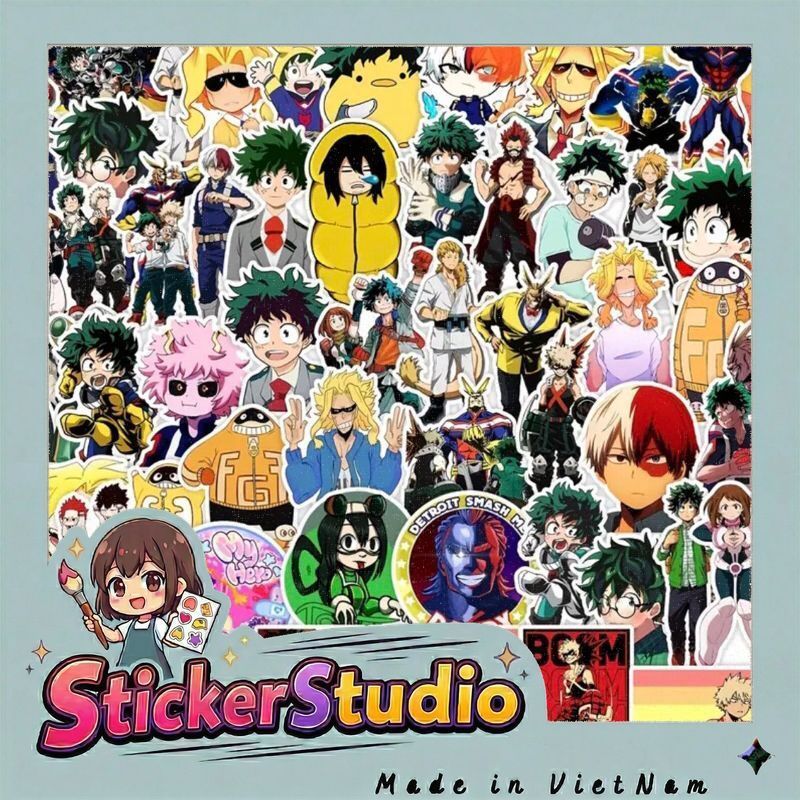 60 sticker Hero Academy học viện siêu anh hùng