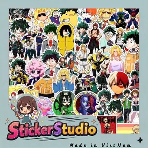 Set 60 Sticker Hero Academy học viện siêu anh hùng Chống Nước Dán Laptop Vali Mũ Bảo Hiểm Sổ Tay