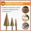 Bộ mũi khoan côn hình nón 3Pc Hss Step Bộ mũi khoan lỗ Hệ mét 4-12 / 20 / 32Mm 1 / 4 Inch Mũi lục giác kim loại phủ titan (R F C V)