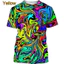 Mùa hè đầy màu sắc 3D in hình Neon trừu tượng Áo thun ngắn tay thông thường dành cho nam, Áo thun hợp thời trang