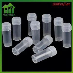 SWEET 100 Chiếc 5ml Nhựa Kiểm Tra Ống Vít Nắp Chai Cho Trường Hóa Học Vật Dụng n