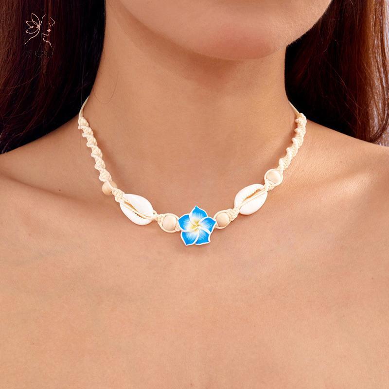 HNKMP Bohemia Phong Cách Hoa Dây Chuyền Nữ Hoa Dễ Thương Choker Mùa Hè Đi Biển Vòng Cổ Trang Sức Phụ Kiện Quà Tặng.