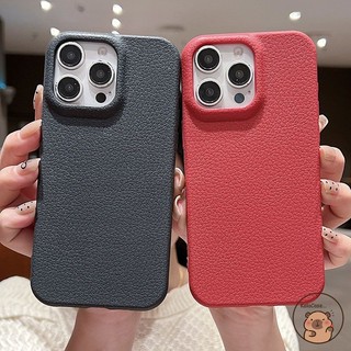 Dành Cho OnePlus 15 Ace 6 6T 5 3 2 Pro 2V OnePlus15 OnePlusAce6 Ốp Điện Thoại Đơn Giản Họa Tiết Lychee Màu Trơn Kinh Doanh Vỏ Mềm