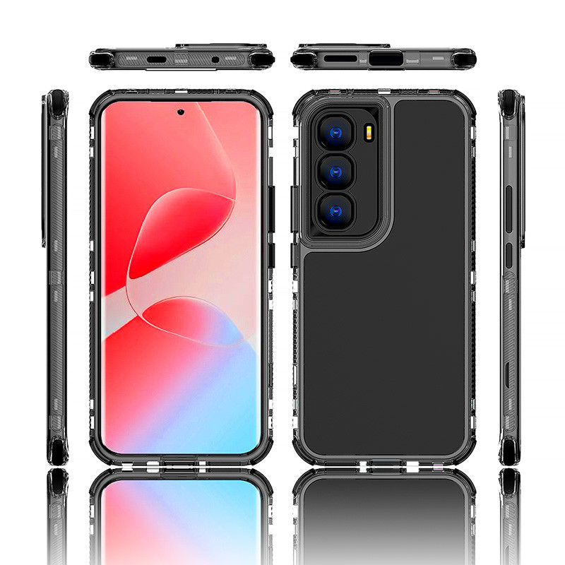 Dành Cho Infinix Hot 60 Pro + 4G X6886 Ốp Lưng Trong Suốt Khung Trước Acrylic Silicon Cứng Chống Sốc