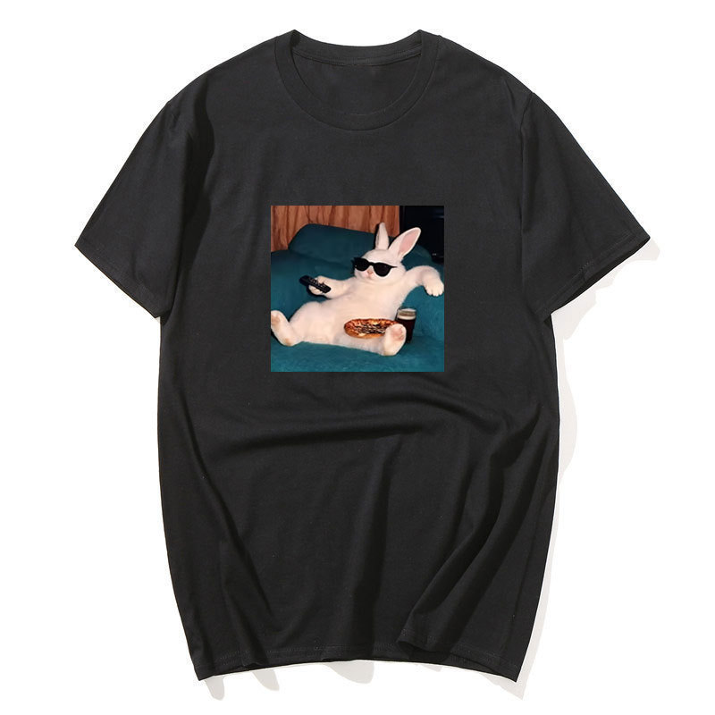 Lười Bunny Meme Thỏ 100% Cotton, thời trang đường phố