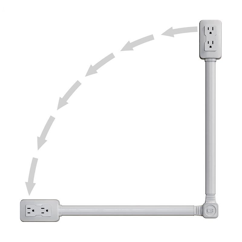 Cod Ổ cắm điện Expander 2 ổ cắm 180 ° xoay Stretchable Chiều dài Punch-Miễn phí điện Dải điện ổ cắm mở rộng dây