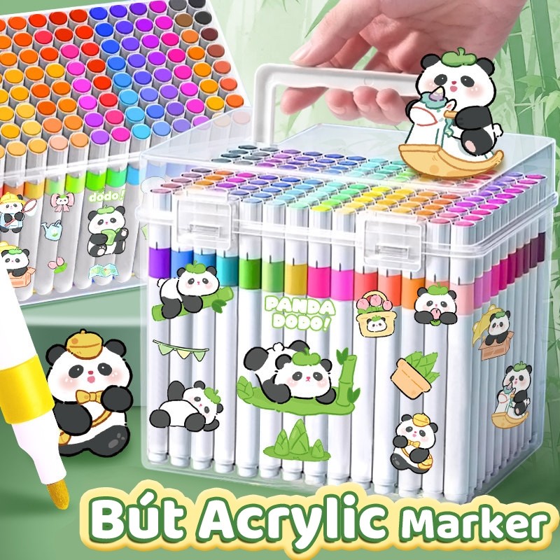 Bút màu Acrylic Marker dạng nước 12/24/36/48/60 màu, ngòi mềm mượt, màu tươi sáng, dễ vẽ cho học sinh