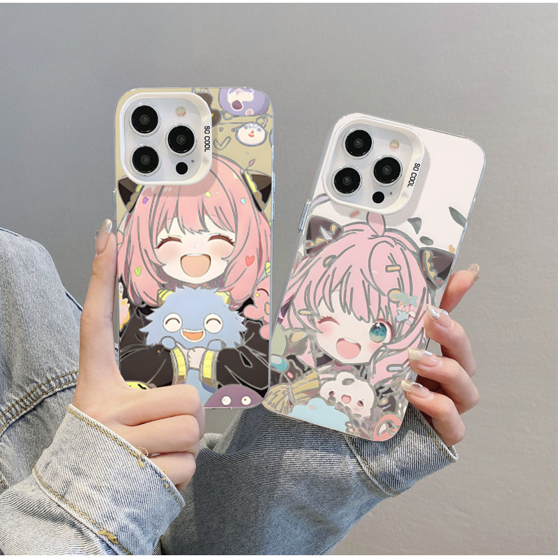 SPY X FAMILY Anime Kawaii Anya Dành Cho Samsung Galaxy S20 S21 S22 S23 S24 Ultra Plus S20FE S23FE Vỏ Matte Laser IMD Phim Hoạt Hình Cứng