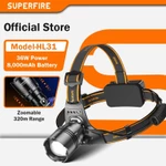 Đèn LED siêu sáng HL31 36W công suất cao có thể zoom chống nước đèn đội đầu đa năng cho hoạt động cắm trại câu cá leo núi thể thao ngoài trời — ảnh 1
