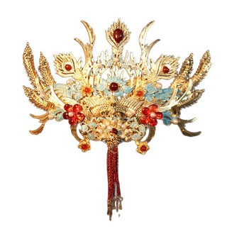 Vương miện xiuhê phượng hoàng cổ điển, phù hợp với phong cách Hanfu, thủ công mỹ nghệ cao cấp.