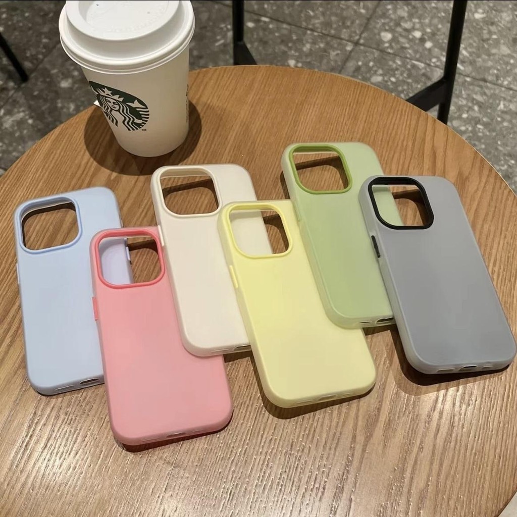 Màu sắc màu sữa jelly áp dụng cho iphone 17promax/16/15pro điện thoại di động vỏ 14 đơn giản 13 apple 12 bộ mài