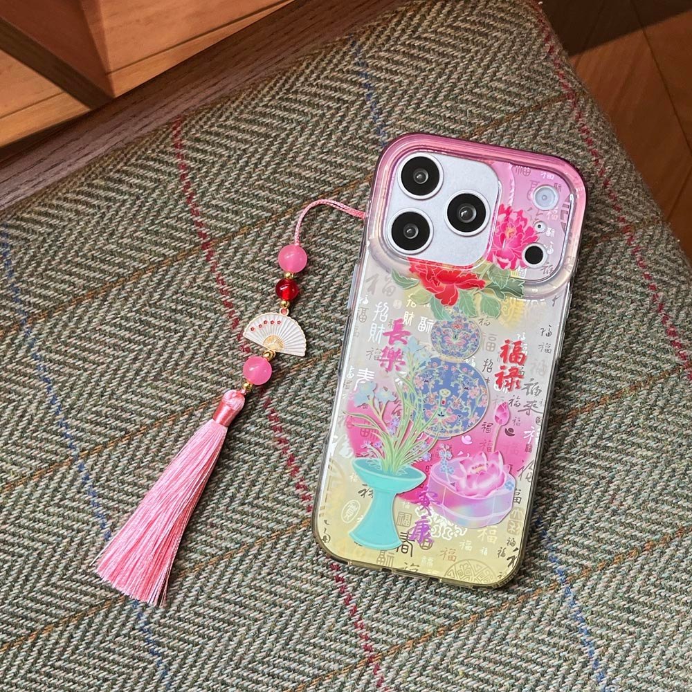 Ốp Lưng Cứng Tương Thích Với iPhone 13 14 14Pro 14ProMax 15 15Pro 15ProMax 16 16Pro 16ProMax 17 17Pro 17ProMax Ốp Họa Tiết Phong Cách Trung Hoa