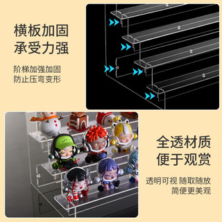 Giá đỡ màn hình thang Acrylic trong suốt nhiều lớp Pop Mart Đế trưng bày búp bê búp bê Giá lưu trữ búp bê