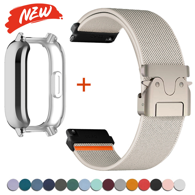 Dây đeo Nylon + vỏ cho Redmi Watch 5 Active / 5 Lite toàn màn hình TPU mềm vỏ