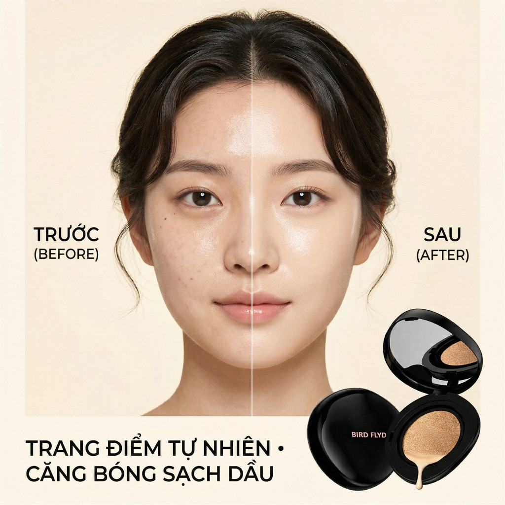 BFD Phấn Nước Cushion Siêu Che Khuyết Điểm Lâu Trôi 24H Đi Làm Cả Ngày Lì Mịn Tone Sáng 10g + Refill
