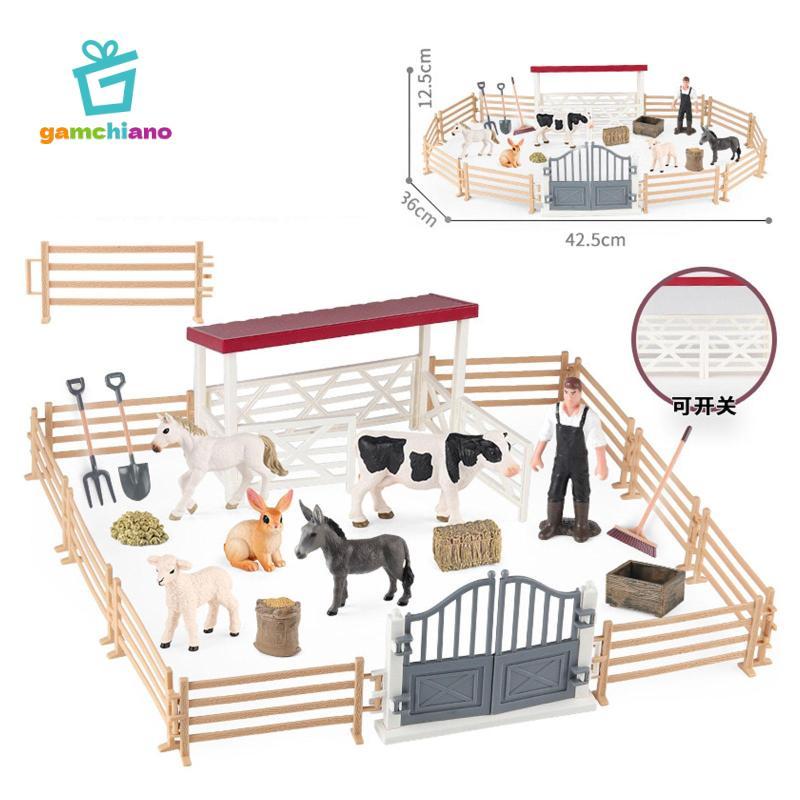 Nhựa Mini Nông Dân Các Bức Tượng Nhỏ Thực Tế Gia Cầm Trang Trại Động Vật Playset Đồ Chơi Thu Nhỏ Cho Nhà Búp Bê Bộ