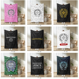 Logo Chrome Hearts Chăn Flannel in một mặt, Chăn mỏng để sử dụng tại nhà có điều hòa, Chăn ngủ văn phòng.