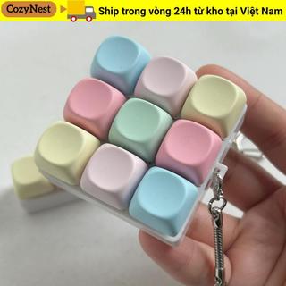 Móc khóa Fidget COZYNEST, Bàn phím ngón tay giảm căng thẳng 4 / 9 phím, Nút chìa khóa thư giãn Vượt qua thời gian Đồ chơi giải nén Keycap dành cho người lớn