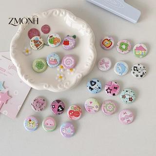ZMONH 6 cái hoạt hình dễ thương mini nút huy hiệu kawaii retro cho bé gái và trẻ em, phù hợp túi đựng và DIY trang trí