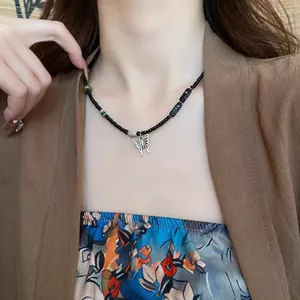 Cổ Bướm Mặt Dây Chuyền Đính Hạt Phong Cách Dân Tộc Retro - Phụ Kiện Thời Trang