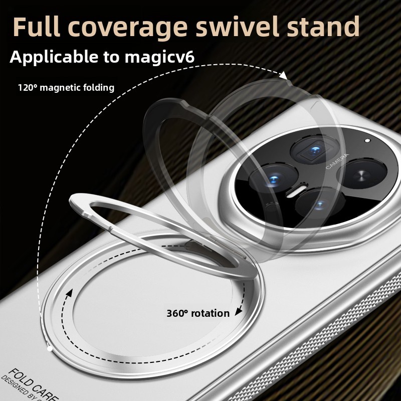 Giáp Bản Lề Từ Tính Bao Gồm Tất Cả Dành Cho Honor Magic V6 V 6 V5 Sạc Không Dây Nhẫn Giá Đỡ Màn Hình Kính Mờ Bao Cho Magic V5
