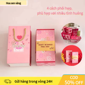 【COD】Hộp quà lì xì bật nhảy bất ngờ bằng giấy cứng cao cấp, dùng để đựng tiền lì xì quà tặng sinh nhật độc đáo.