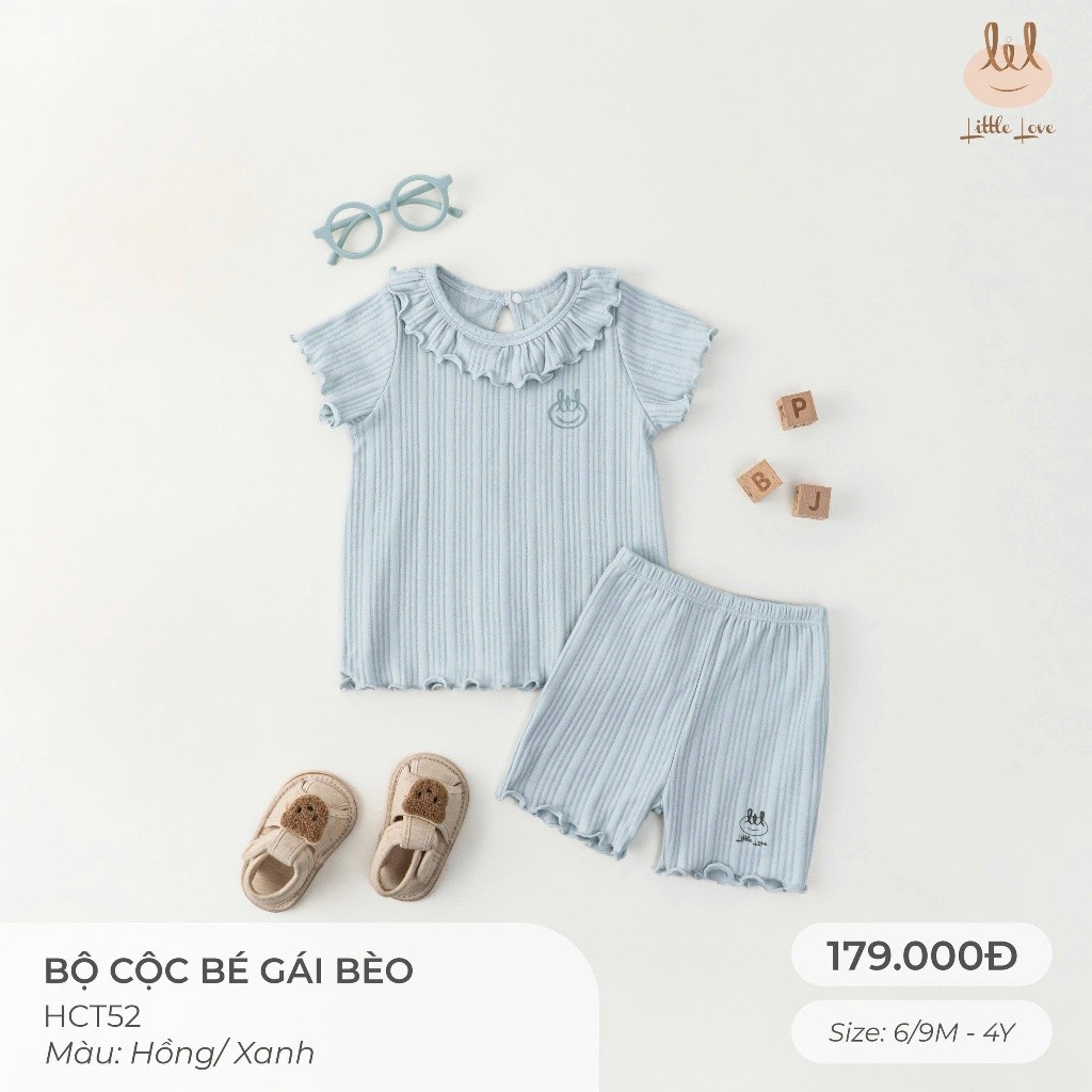 BỘ CỘC BÉ GÁI BÈO  [ SIÊU MỀM, MÁT, MỊN CO DÃN VÀ THẤM HÚT TỐT] SZ 6/9M - 4Y (HCT52)