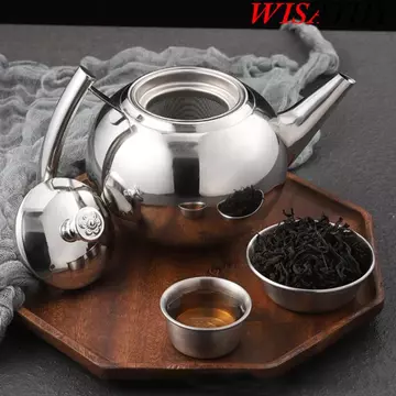 WISATHY Ấm đun nước nấu cảm ứng khí, có bộ lọc Ấm đun nước ấm trà 1 / 1.5 / 2L, Ấm đun nước cà phê bằng thép không gỉ dày được đánh bóng Hộ gia đình