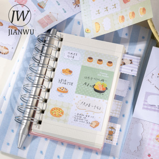 JIANWU Thư Giãn Cho A Moment Series Vintage Life Mèo Cà Phê Bánh Phong Cảnh Chất Liệu CollageSticker Sáng Tạo DIY Tạp Chí Văn Phòng Phẩm