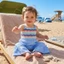 6M-4Y Bé Gái Jumpsuit Áo Liền Quần Không Tay Móc Hoa / Sọc Họa Tiết Suspender Quần