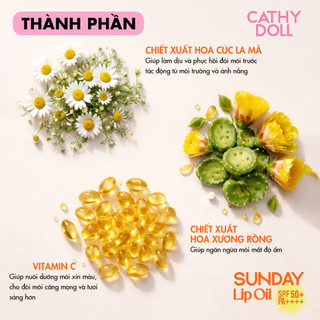 Son Dưỡng Chống Nắng Cathy Doll Sunday Lip Oil SPF50+ PA++++ Giúp Đôi Môi Luôn Rạng Rỡ 3.5g