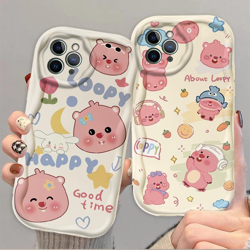 Thích Hợp Cho iPhone 17 16 15 14 13 12 11 Pro Max Plus 17 AIR 3D Wave Soft TPU Hoạt Hình Dễ Thương Loopy Vỏ Điện Thoại Chống Sốc