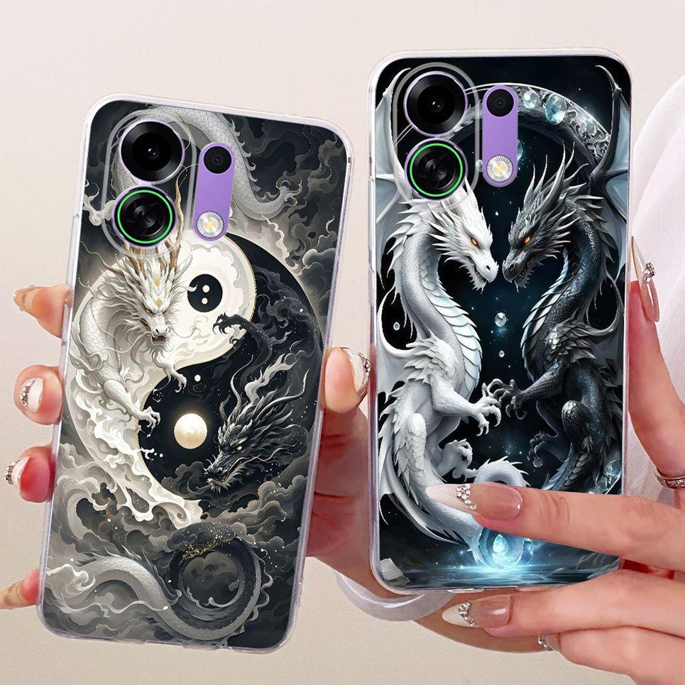 Vỏ Tranh Mèo Hoạt Hình Cắt Rồng Cho Oppo K13 Turbo Pro / Oppo K13 5G Ấn Độ Vỏ Điện Thoại Silicon Mềm Trong Suốt Sư Tử Hổ