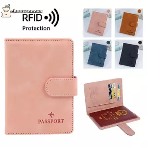 Cheenm RFID Bule Hộ Chiếu Da PU Nam Nữ Du Lịch Hộ Chiếu Có Thẻ Tín Dụng Hộp Đựng Ví Bảo Vệ Bao VN