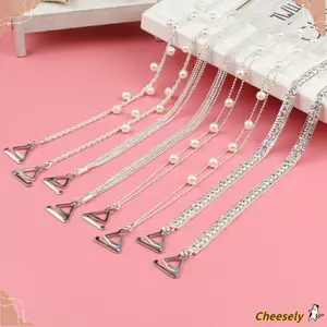 Dây đeo đồ lót CHEESELY, Dây đeo áo ngực đính đá, Dây đeo vai có thể điều chỉnh bằng kim loại chống trượt thời trang