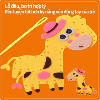 Bộ may vá DIY thú bông cho bé – An toàn – Tự tay làm móc khóa xinh – Phụ kiện: kim, chỉ, bông, mắt thú, hộp đựng