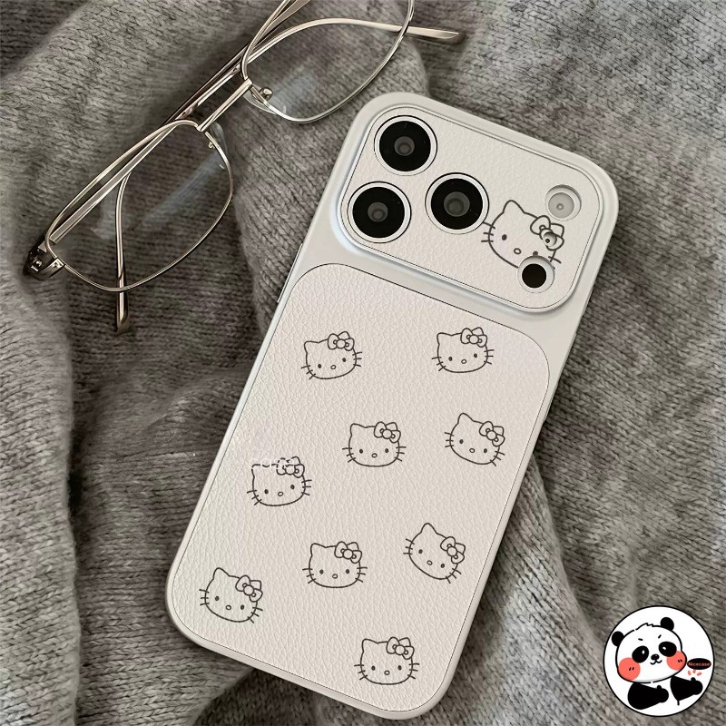 Ốp Điện Thoại Da Mèo Kitty Dễ Thương Cho Redmi Note 15 14 14S SE 13 12 Turbo 11 Pro Plus 11T 11S 10 Pro Turbo 5 Max 4 A4 A3 Pro 5G 4G Vỏ Bạc ins Phong Cách Hoạt Hình Vỏ Mềm