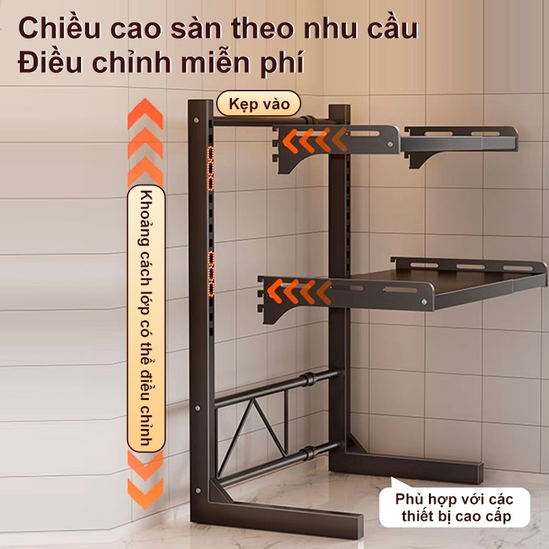 Kệ Lò Vi Sóng Có thể mở rộng Kệ đựng đồ đa năng thép cacbon Kệ để đồ nhà bếp