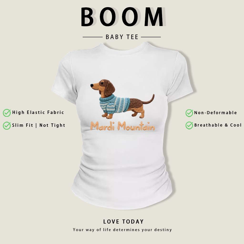 BOOM Áo Baby Tee Nữ Cotton Ôm Body-Áo Thun Ngắn Tay Y2K In Hình PhongCách Mùa Hè, Cổ Tròn Hàng Đầucách hàn quốc phongW05