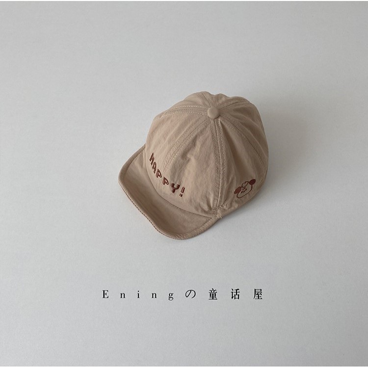 Mũ Lưỡi Trai Trẻ Em Mũ Bóng Chày Bé Happy Họa Tiết Chó Cute Cotton Mềm Nhẹ Unisex Sơ Sinh 0-3 Tuổi - NUGGAP