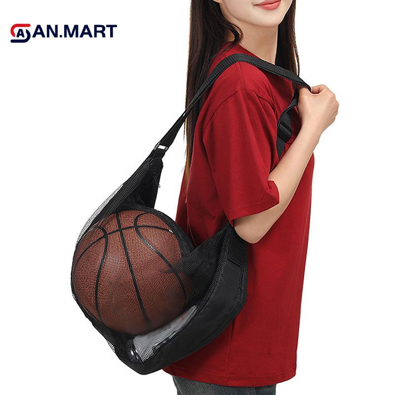 AN.MART - Túi Bóng Rổ Có Dây Kéo & Lưới Thoáng Khí, Bảo Quản Thiết Bị Thể Thao